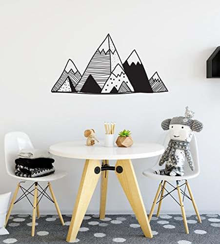 Juruoxin Mountains Geometric Vinyl Wall Sticker In Black