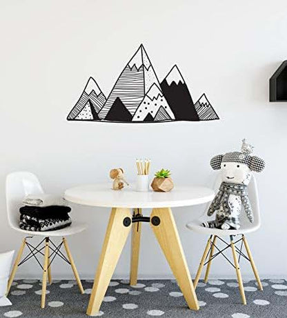 Juruoxin Mountains Geometric Vinyl Wall Sticker In Black