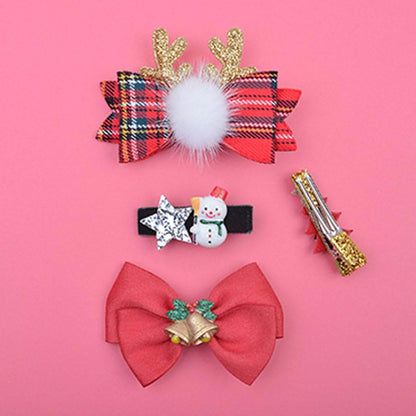 MerciBand Handmade Merrychry Hair Clip Set of 6 Snap Clips, Christmas Limited, Made in Korea