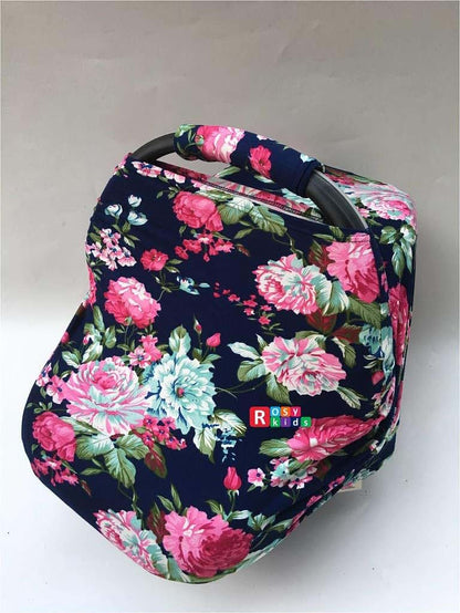 Rosy Kids Stretchy Infant Car Seat Canopy Cover, Jersey Car Seat Cover Elastic Nursing Scarf Privacy Cover with (photo 2)