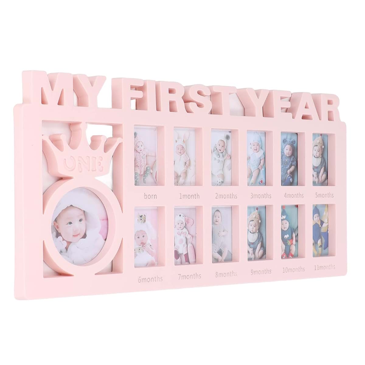 Baby Growth Picture Frame | 12 Month Keepsake Album for Memories
