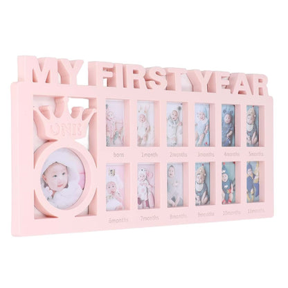 Baby Growth Picture Frame | 12 Month Keepsake Album for Memories
