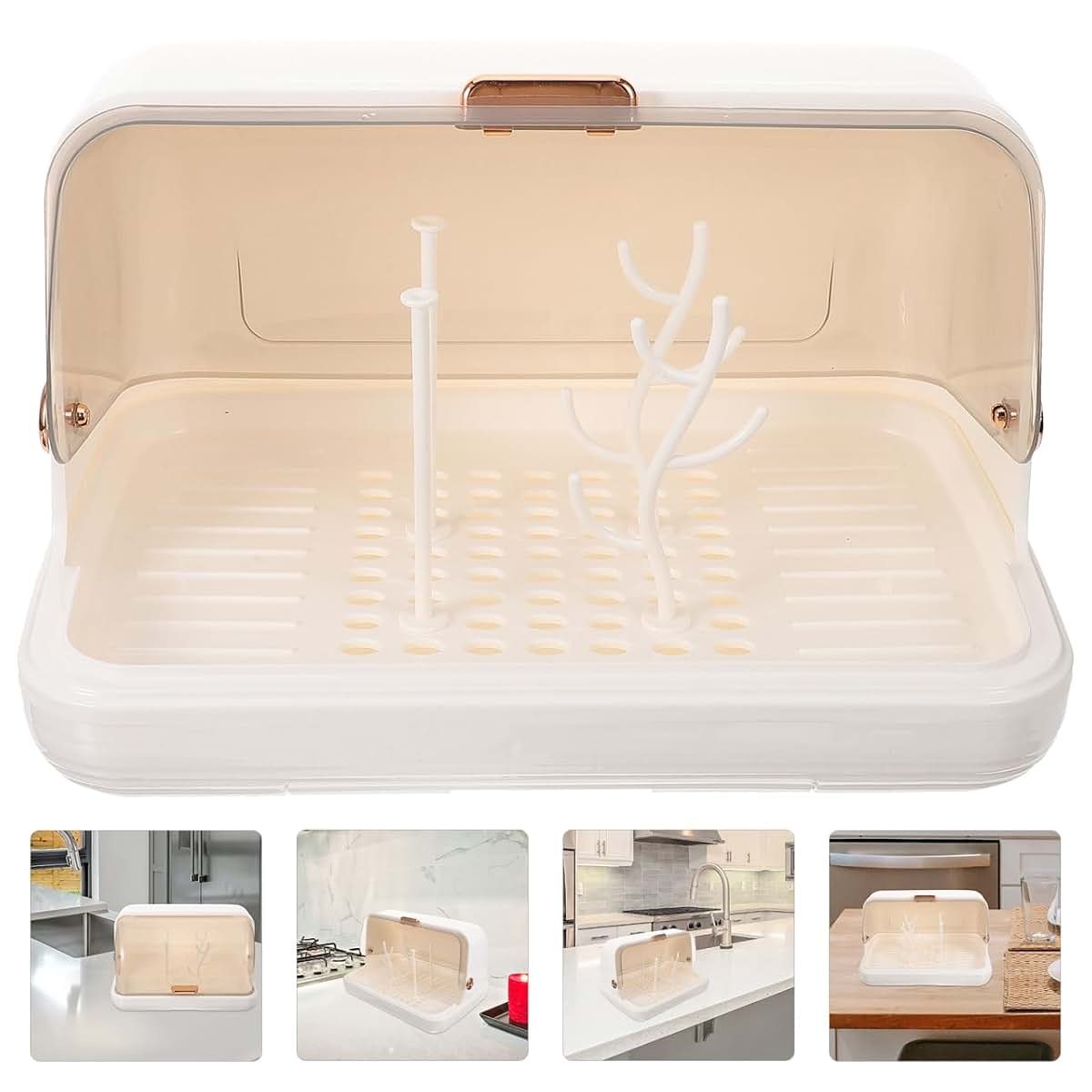 HAPINARY Portable Baby Bottle Drying Rack Countertop Organizer with Efficient Drainage