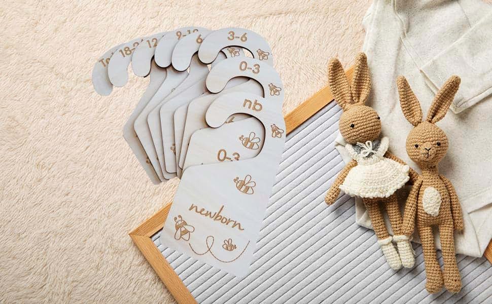 Lemon Shane Double-Sided Wood Closet Dividers for Baby Clothes Organization