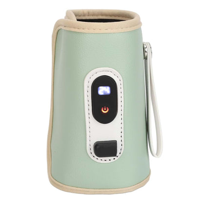 Dioche Milk Bottle Warmer Bag with LCD Display, 5-Speed Temperature Control, USB Powered, Green