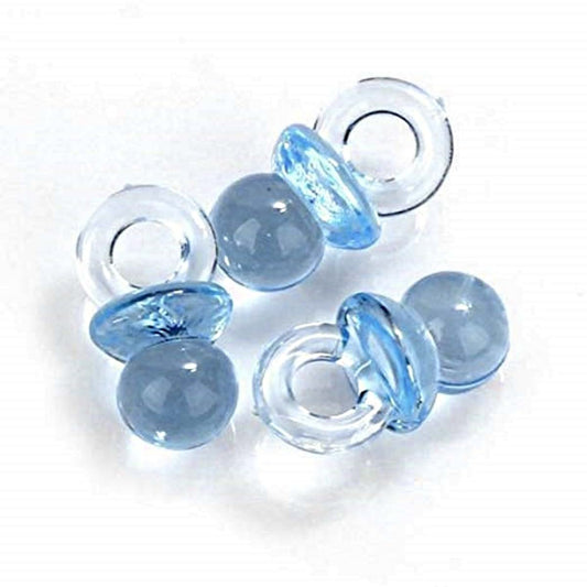 Party Favors Plus 72 Blue Plastic Mini Pacifiers 7/8" Crystal Like