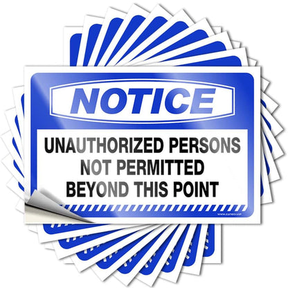 BDIX Notice Unauthorized Persons Not Permitted Beyond This Point Vinyl Sticker