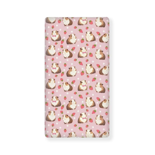 Tongluoye Guinea Pig Baby Crib Sheets for Girls Fitted Sheet for Cribs and Toddler Beds Strawberry Crib Mattress Cover