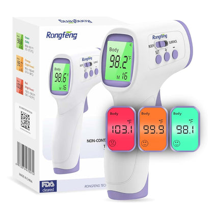 No-Touch Forehead Thermometer With Fever Alarm