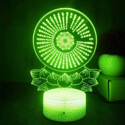 Jinnwell 3D Buddha Night Light Lamp With 16 Color Changing Remote (photo 2)