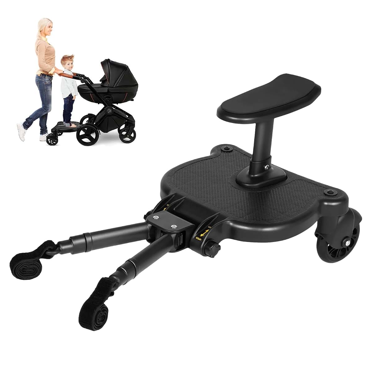 Universal Stroller Board with Detachable Seat for Multiple Strollers