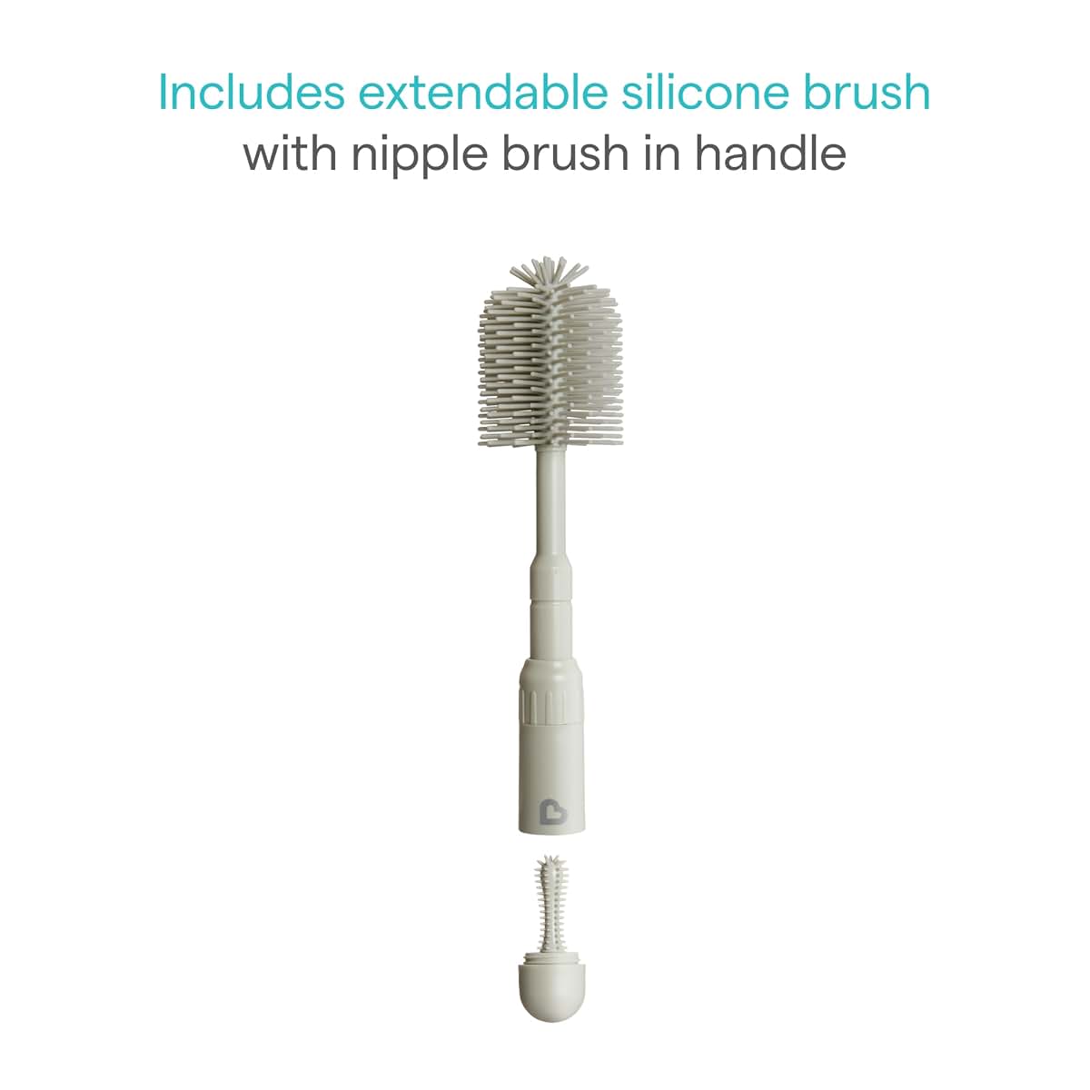 Munchkin Travel Baby Bottle Drying Rack with Silicone Bottle Brush - Foldable for On-the-Go Use