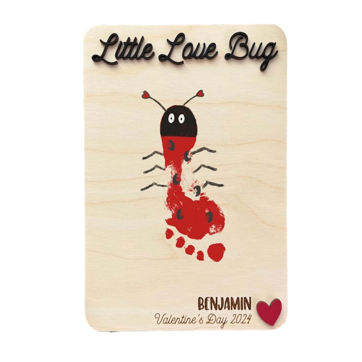 BabyOneStop Personalized Baby Footprint Valentine's Day Keepsake Sign
