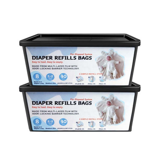 Hbuygf Diaper Pail Refills For Genie Easy Roll Signature And Platinum, 60 Bags