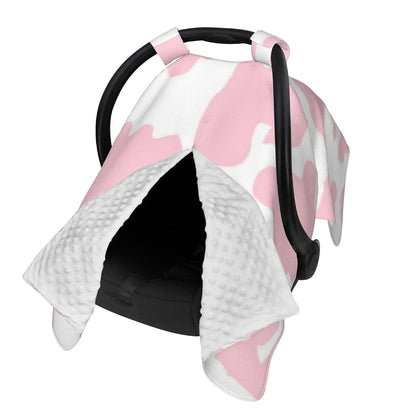 Jendfert Pink Cow Print Baby Car Seat Cover and Nursing Cover, Rayon
