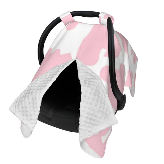 Jendfert Pink Cow Print Baby Car Seat Cover and Nursing Cover, Rayon