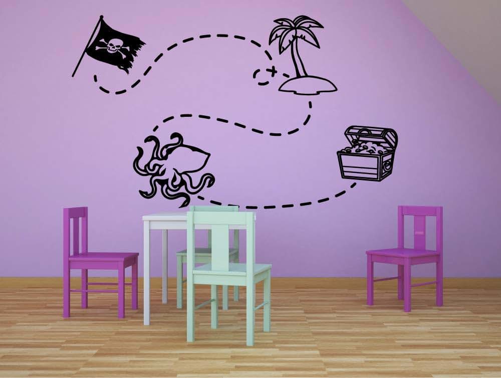 All Things Valuable Pirate Octopus Wall Decal, 20x18 Inch
