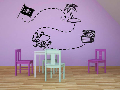 All Things Valuable Pirate Octopus Wall Decal, 20x18 Inch