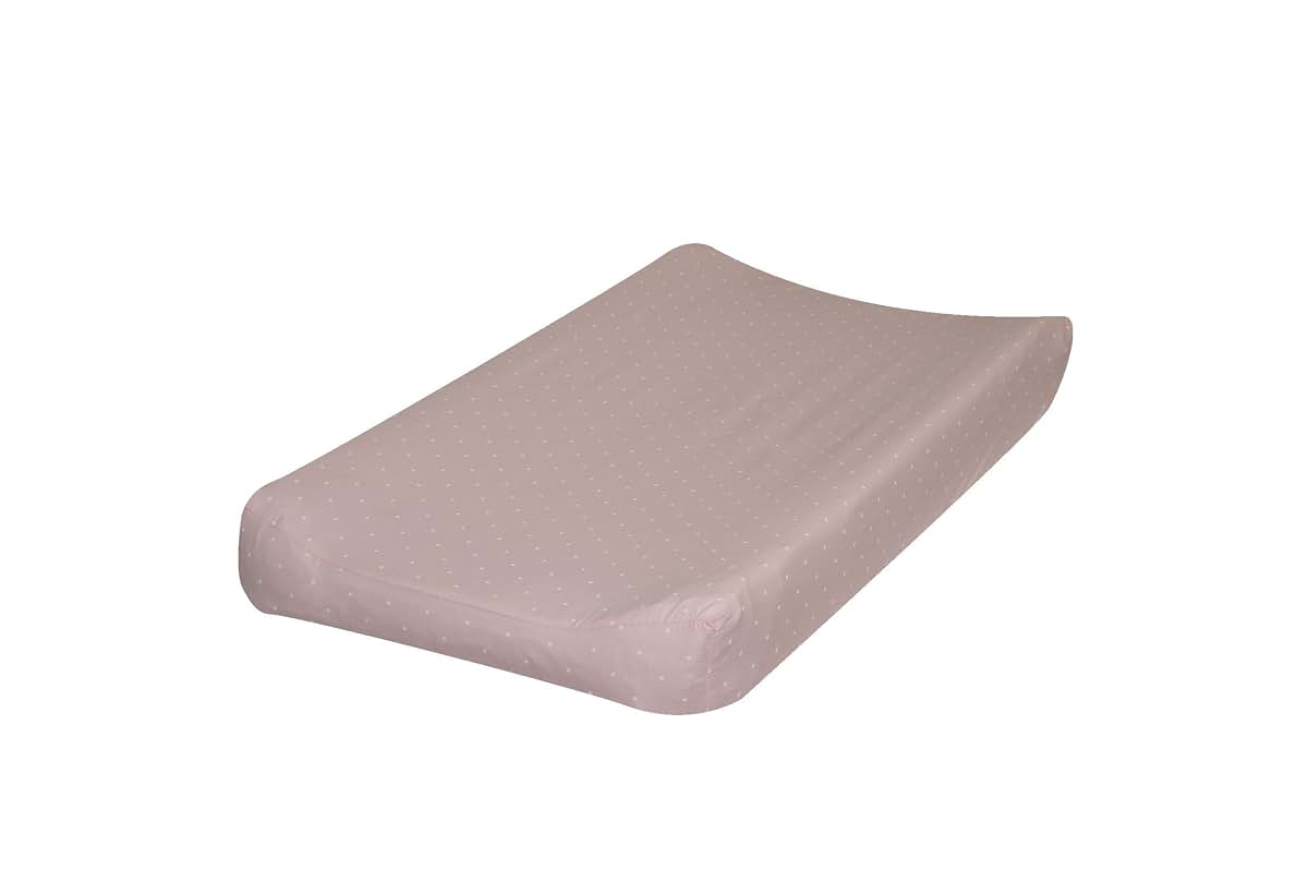 Go Mama Go Designs Stripe Changing Pad Cover, Pink and Cream