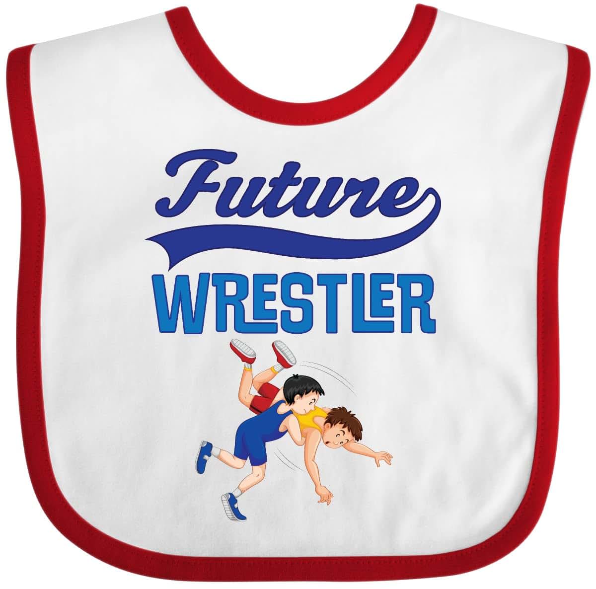 Inktastic Wrestling Outfit Future Wrestler Baby Bib with Hook and Loop Closure