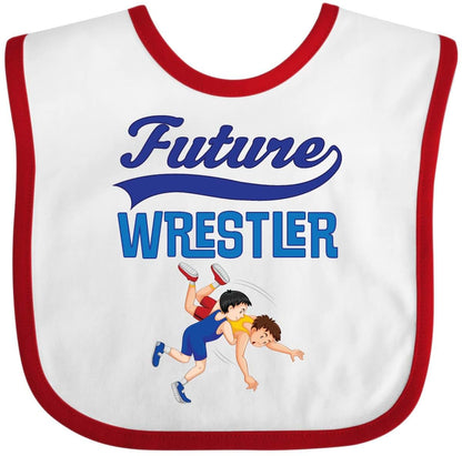Inktastic Wrestling Outfit Future Wrestler Baby Bib with Hook and Loop Closure