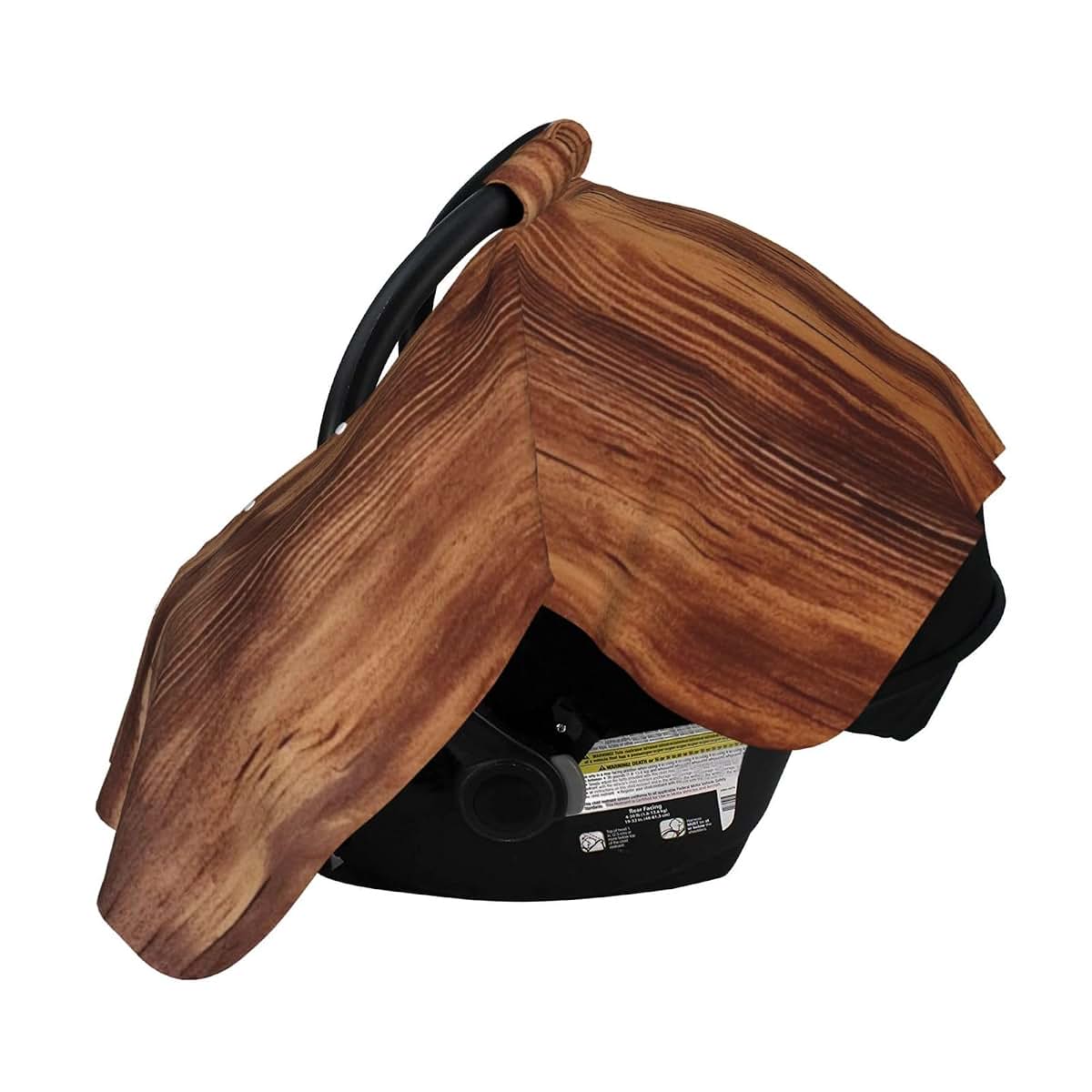 KKLWEGU Brown Wood Grain Baby Car Seat Canopy Cover, Multi Use Breathable Nursing Breastfeeding Covers for Mom Soft