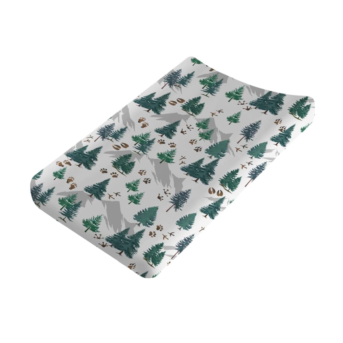 BabyOneStop Forest Animals Changing Pad Cover, 16x32 Inch Stretchy Soft Polyester Sheet