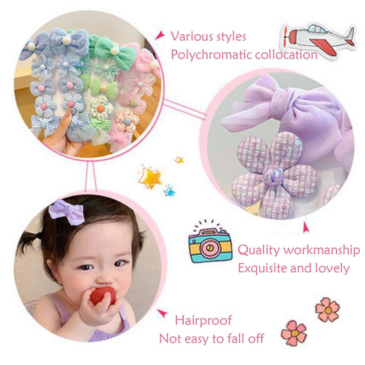 Kicwitgoo Cute Baby Girl Hair Clips, 40 Pack