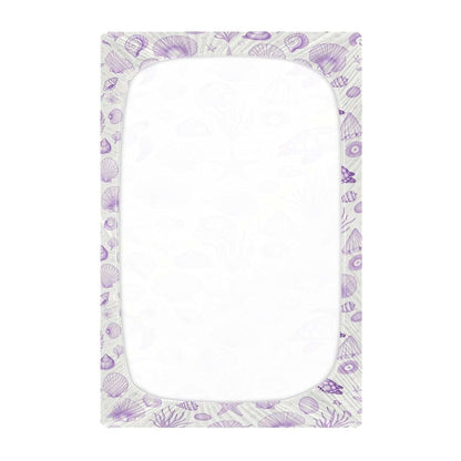 decor gift Muslin Fitted Crib Sheet Coastal Beach Summer Purple Ocean Seashell Bedding for boy 39''x 27'' (photo 3)