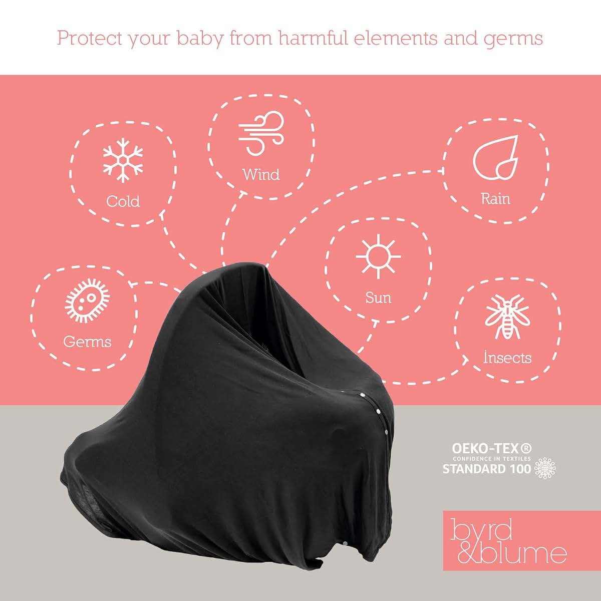 Byrd & Blume Maternity Nursing Cover Breathable Lightweight Breastfeeding Cover Wrap Shawl Scarf Poncho Full 360 (photo 3)