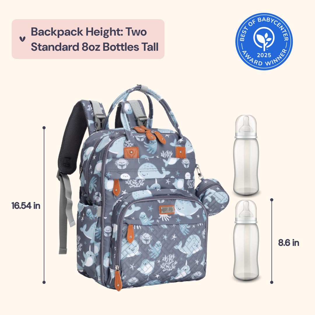 BabbleRoo Diaper Bag Backpack Sea Animals
