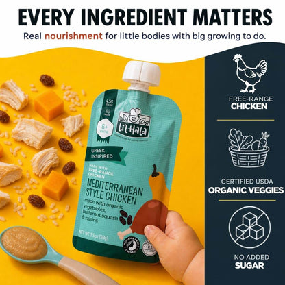 Li'l Hala Chicken Baby Food Meat Pouches With Organic Veggies, 12 Count (photo 2)