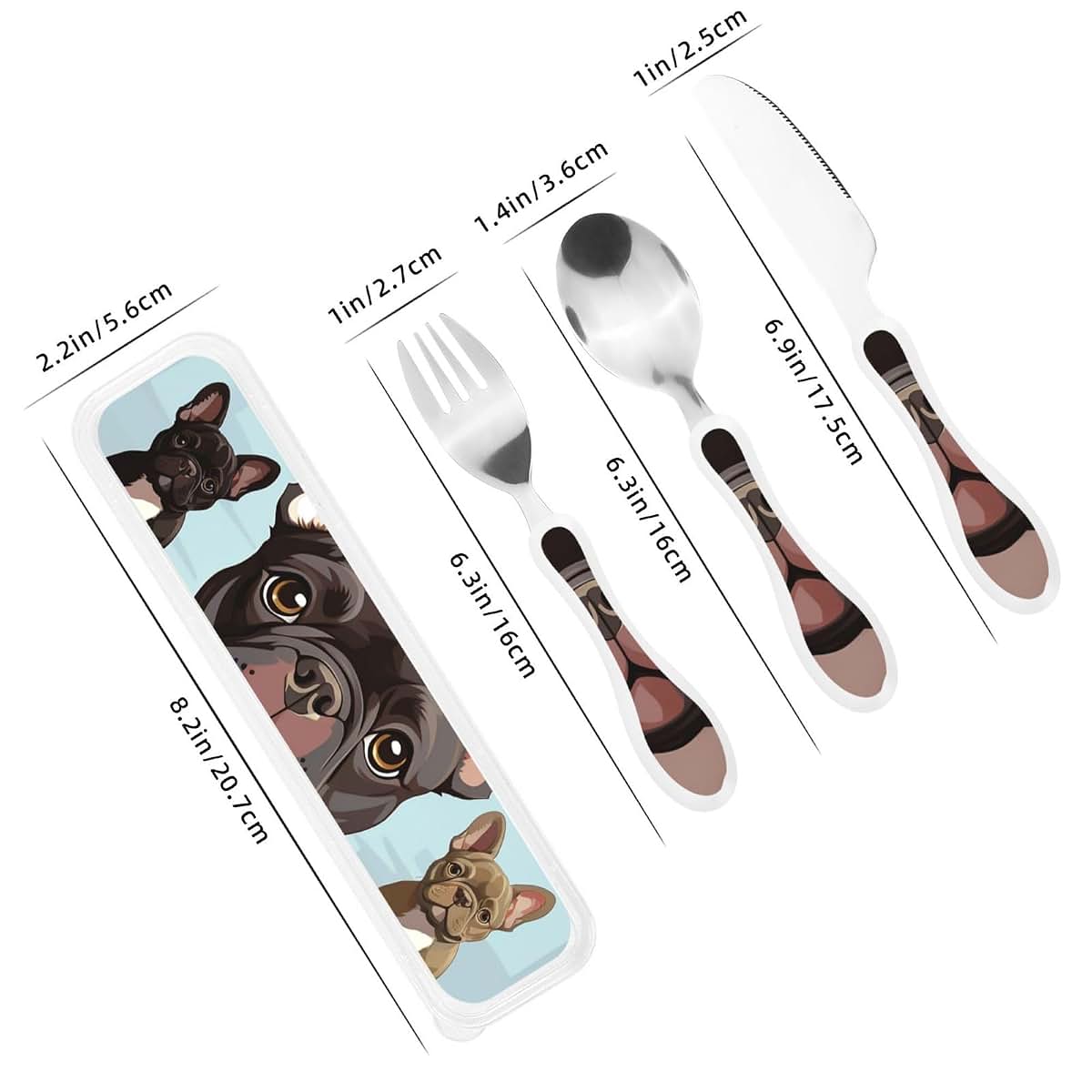 DDTKLSNV 3-Piece Kids Silverware Set With Storage Case, Stainless Steel Reusable Children Safe Knife Spoon Fork Set (photo 2)