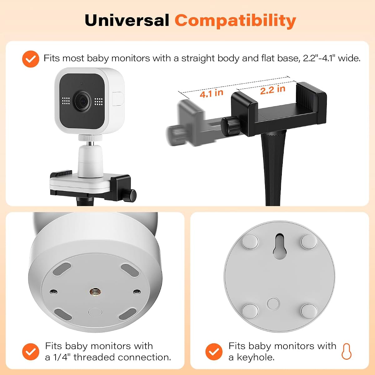 Universal Baby Monitor Mount Stand for Cribs and Furniture