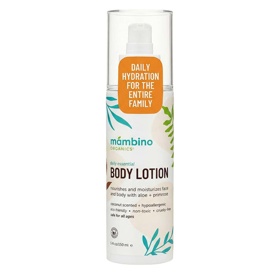 Mambino Organics Daily Essential Face & Body Lotion, Hydrating Body Lotion with Coconut, Aloe & Tamanu Oil, Lightweight