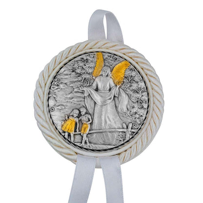 VILLAGE GIFT IMPORTERS Guardian Angel Crib Medal Ornaments | 3 Colors | Hang to Bring Blessings to Your Child (photo 2)