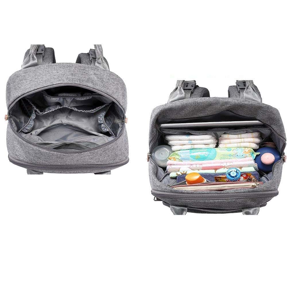 Kirli Diaper Bag Backpack with Insulated Holders, Light Gray