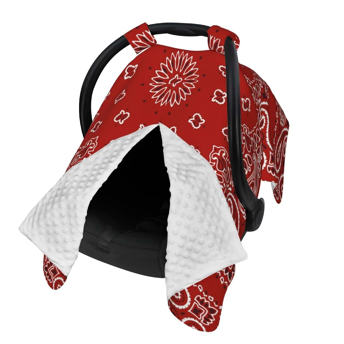 YonaJeik Red Bandana Pattern Baby Car Seat Canopy Cover Multi Use Shower Gift, Nursing Cover for Mom Nursing Covers