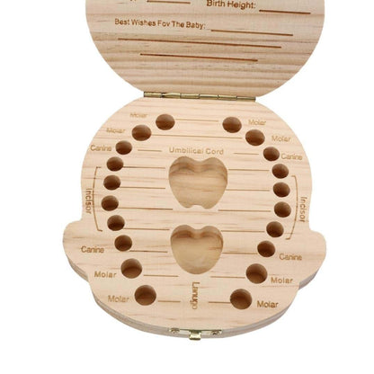 Gbell Baby Teeth Box, Wood Organizer StorageTeeth Save Box for Toddler Infant Newborn Baby Boy&Girl (B) (photo 3)
