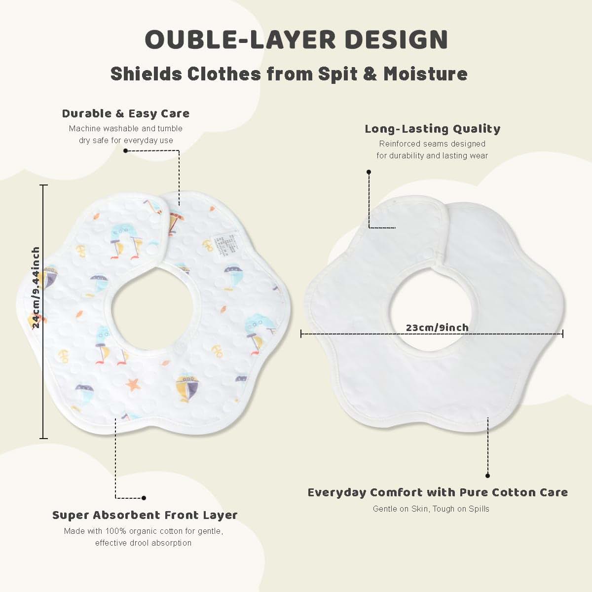 Everyday Baby Feeding Bib for Mealtime Use