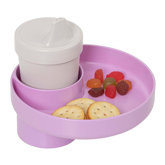 Travel Tray Round Cup Holder Adapter And Tray In Lavender