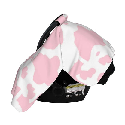Jendfert Pink Cow Print Baby Car Seat Cover and Nursing Cover, Rayon