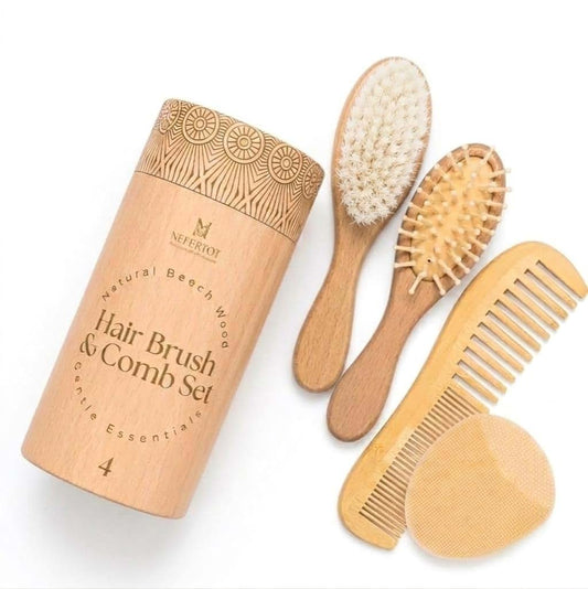 NEFERTOT Baby Hair Brush & Cradle Cap Brush, Newborn Grooming Kit