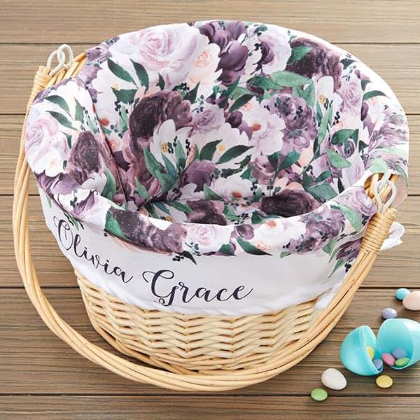 Personalization Universe Personalized Pastel Tie-Dye Easter Basket – Custom Kids Easter Egg Basket – Embroidered Pastel (photo 3)