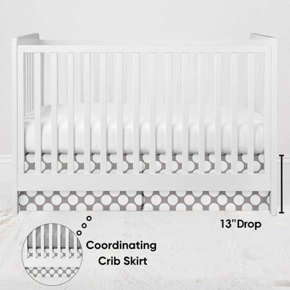 Bacati Mix N Match Large Dots Crib and Toddler Bed Skirt in Grey (photo 4)