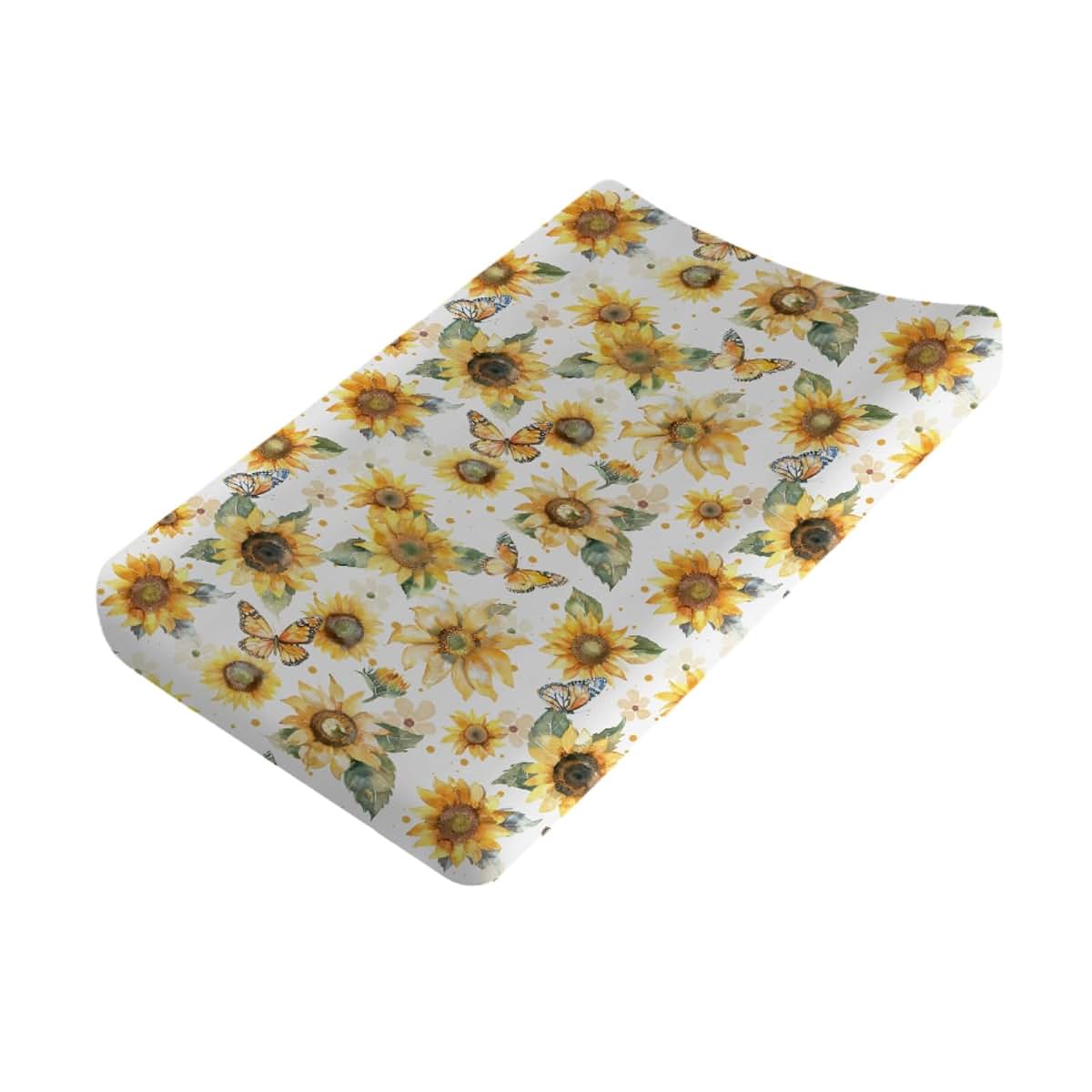 Hwmmbh Watercolor Sunflowers Baby Changing Pad Cover