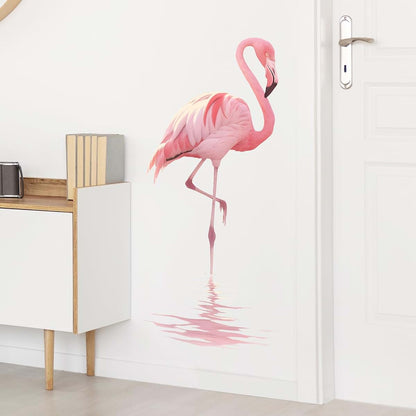 RoyoLam Pink Flamingo Bird Wall Decal, Removable PVC Vinyl Peel and Stick, 2 Sheets