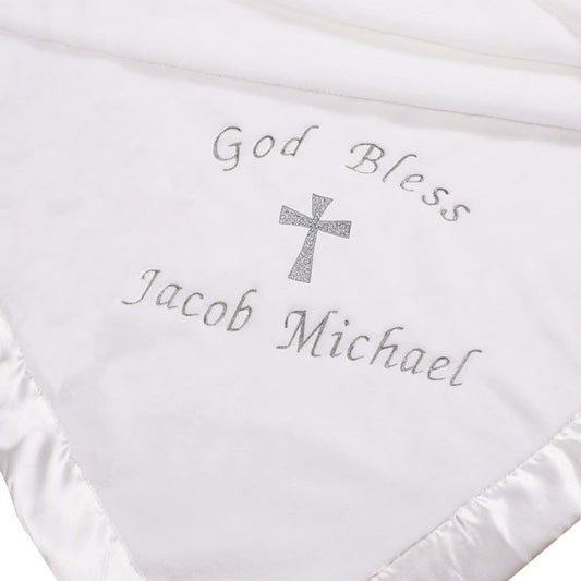 GiftsForYouNow Embroidered Christening Blanket