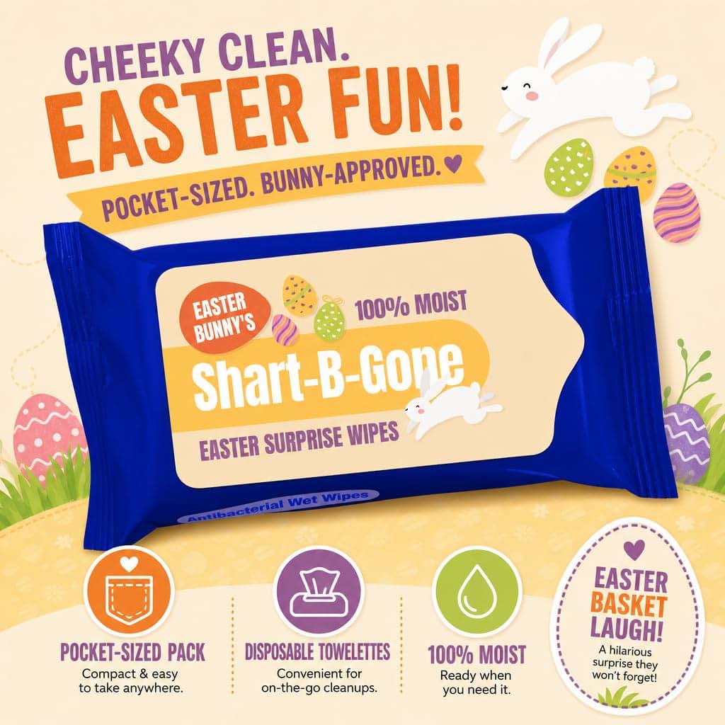 Gears Out Easter Bunny Shart-B-Gone Moist Wipes, 15 Count (photo 2)