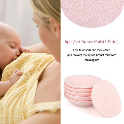 Organic Nursing Pads - 6 Washable Viscose Derived from Bamboo Breastfeeding, Reusable Breast Pads